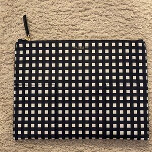 Tory Burch Navy and White Checkered Clutch